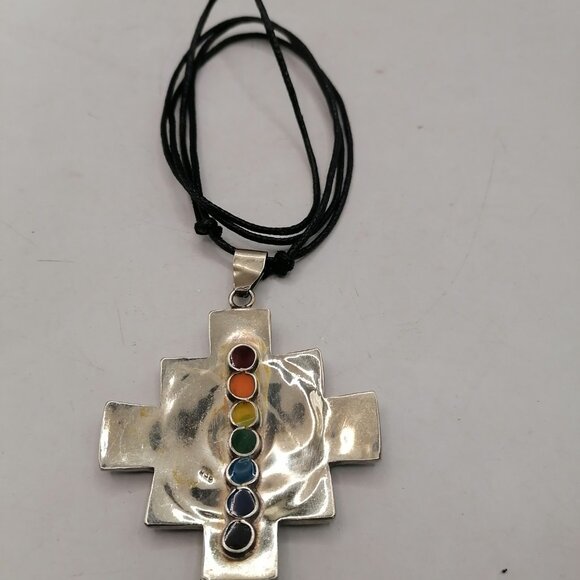 Unisex Adjustable Alpaca Natural Stone Chakana Inca Necklace - Picture 5 of 6